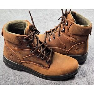 Wolverine DuraShocks Work Boots Mens 9EW Brown Excellent Leather W02038 Slip Res